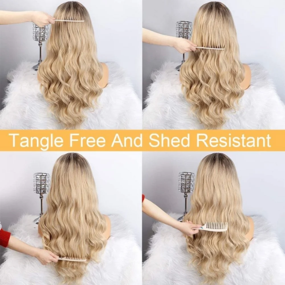 Blooming Hair Ombre Blonde Middle Part Wav…
